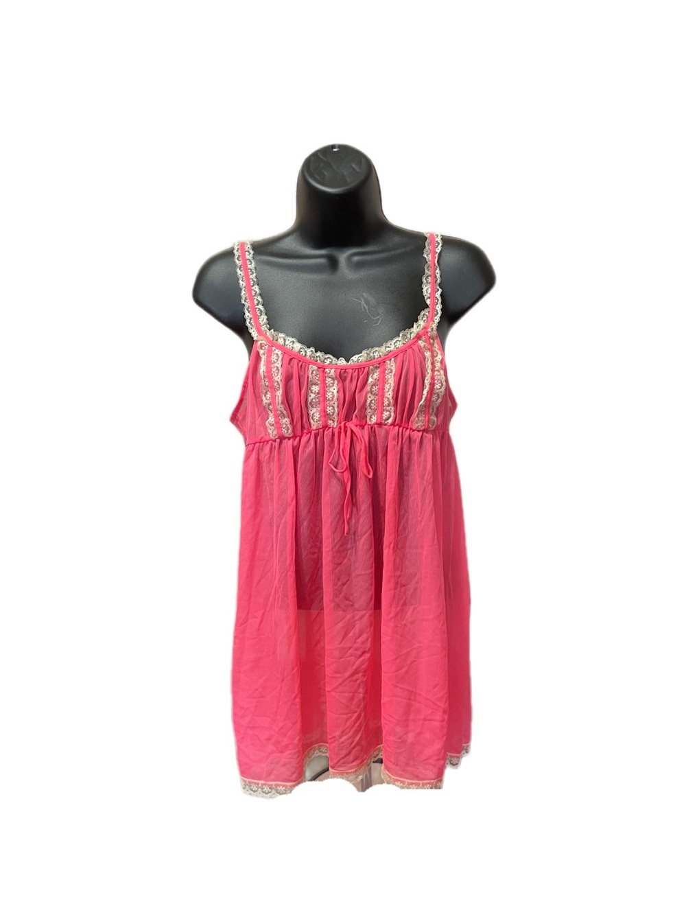 Y2K Victoria's Secret Pink Lace Trim Babydoll Slip Dress with Lace Trim
Size: L